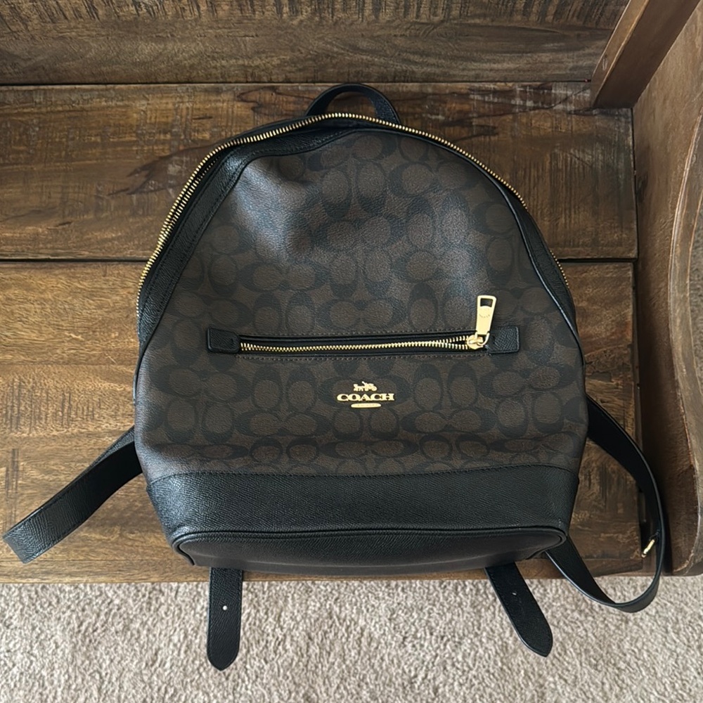 Coach Brown and Black Backpack